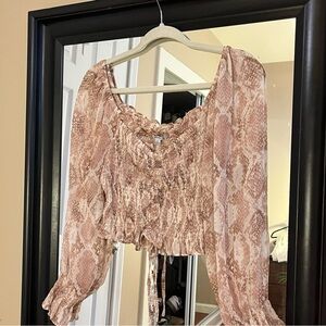 Women's Pink Snake Print Top